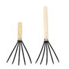 Garden Hand Rake 5 Steel Tines Wooden Handle Ergonomic Design Claw Cultivator for Tilling Loosening 