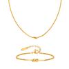 Minimalist Knot  Link Chain Necklace for Women,Gold Plated Stainless Steel Necklaces,Waterproof Jewelry Gift