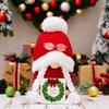 New Red Cute Gnome Doll Christmas Hairball Knitted Hat Dwarf Faceless Doll Boy Girl Forest Old Man Christmas Decor Xmas Ornament