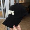 Autumn and winter new corduroy thermal cap men's LOVE embroidery couple's versatile face small baseball cap children