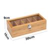 Bamboo Tea bag Storage Box Portable Teabag Holder with 5Compartments Multipurpose Tea Packet Box for Home Office Spices
