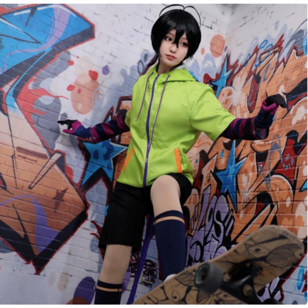 Anime Chinen Miya Cosplay Costume SK8 The Infinity Cosplay Uniform Sport Outfit Hoodie Tail Gloves Wig Halloween Party Cos