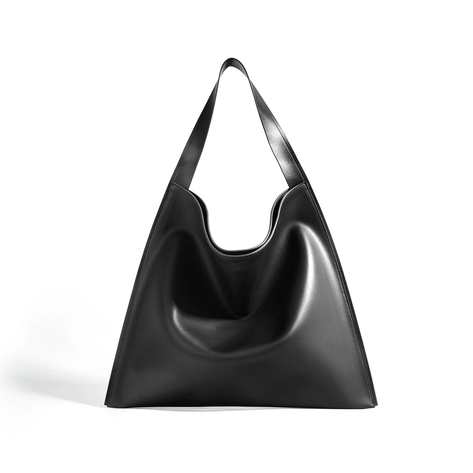 

Новый нишевый дизайн простая сумка-тоут через плечо из коровьей кожи, сумка для покупок, сумка-ведро, большая вместимость, большая сумка, женская сумка