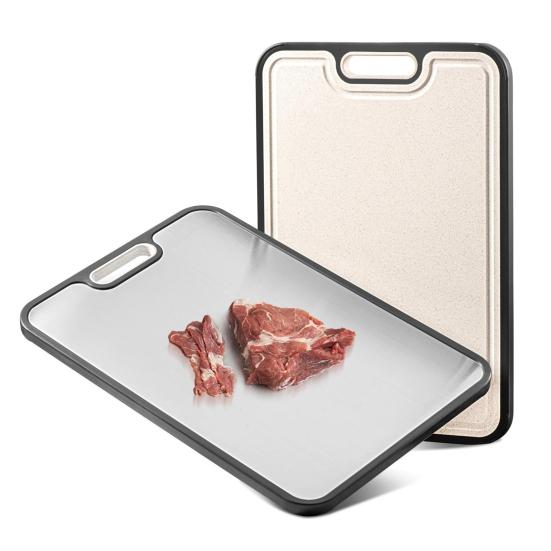 Tocător cu două fețe și canelură pentru suc, 2 în 1, antiderapant, pentru legume