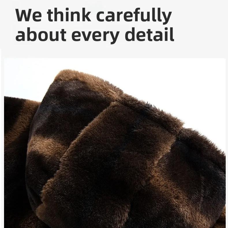 Płaszcze Zimowe Grube Ciepłe Kurtki Długi Rękaw Bluzy na Zamek Błyskawiczny Casual Sportowy Czarny Płaszcz w Panterkę z Kapturem Męski Damski Kurtka