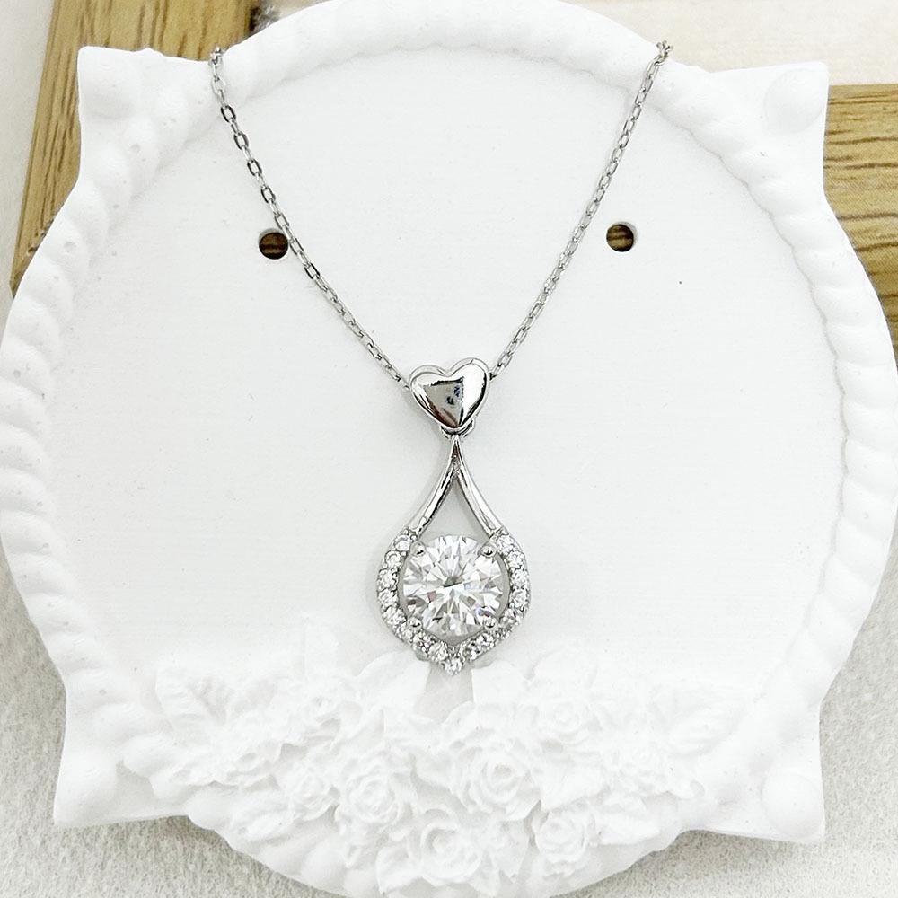 S925 Sterling Silver Zircon Water Drop Necklace for Women 925 Sterling Silver