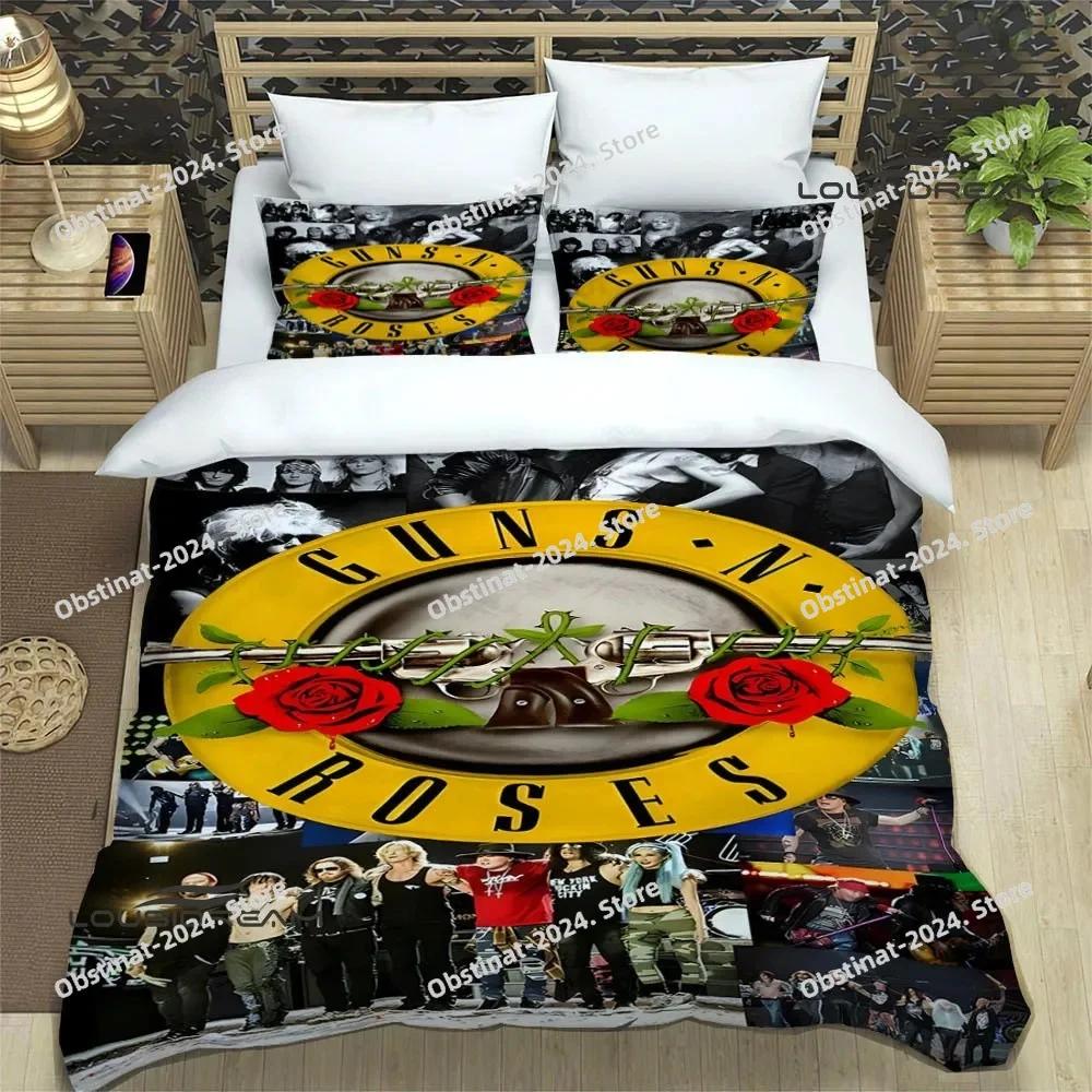 New Guns n'roses bplus retro Beding Set Printed Bed Linen Set With Pilowcase Bed Soft Duvet Cover Soft Single Double Quen Super King-Sized Dimensionsd