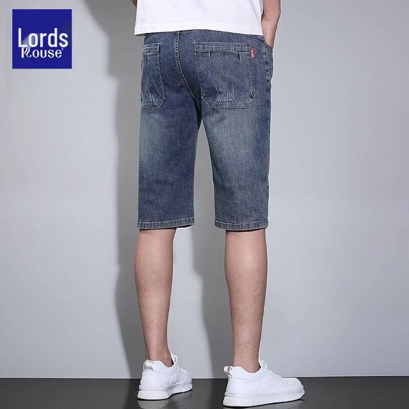 Men s Premium Cotton Ice Silk Loose Straight Denim Shorts 38
