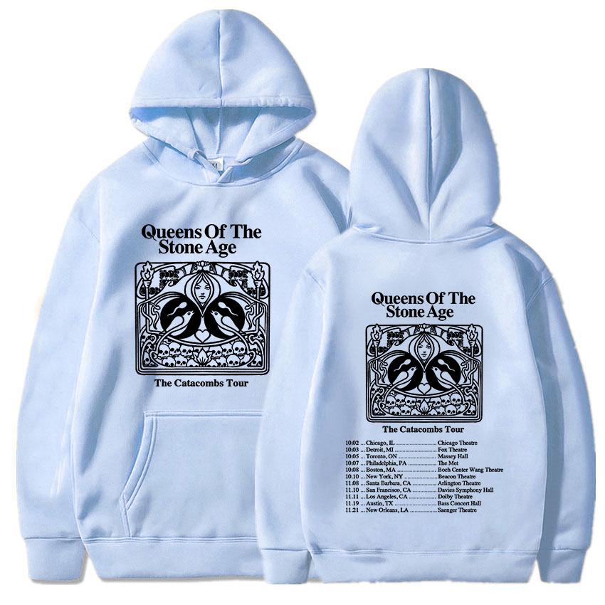 Mikiny The Catacombs Tour 2025 QUEENS OF THE STONE AGE QOTSA Kapely Mikiny Fleecové Volné Mikiny s Kapucí Pánské Oblečení Unisex