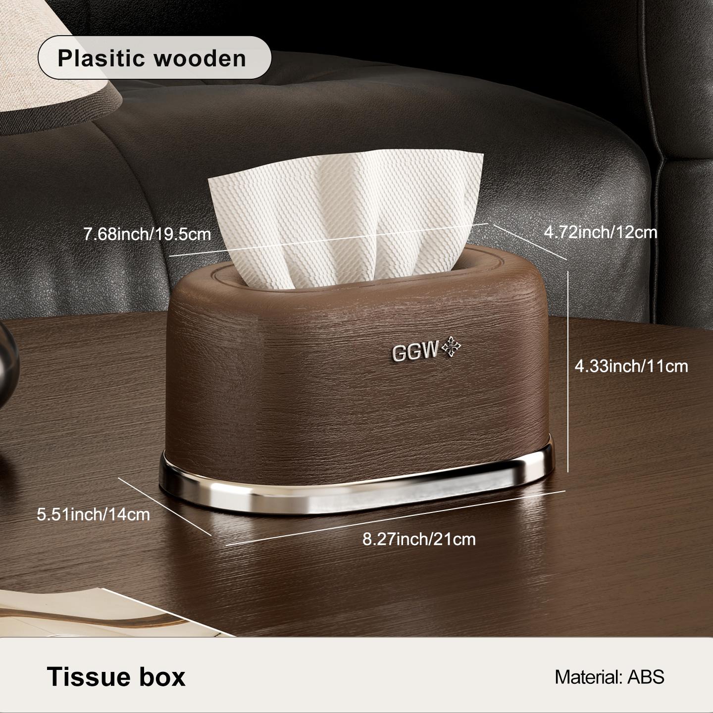 

UFORU Wood-Grain Tissue Box, Auto Spring Lift, Luxury Tissue Holder, Fits Most Packs, Home Office Decor коричневый