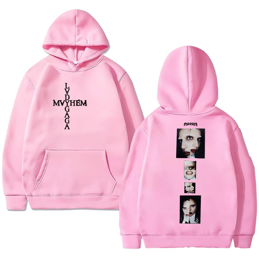 Hot Sale Lady Gaga Tour Double Sided print Hoodies Unisex vintage hip hop streetwear Men women Casual Fleece Sweatshirts Jacket