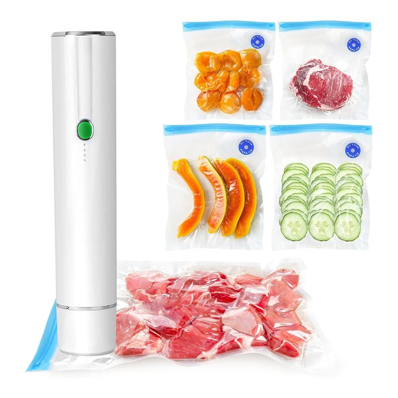 Vacuum Sealer For Food - Cordless Handheld Food Vacuum Saver With 10 Pcs Sealer Bags, For Food Preservation & Fresh