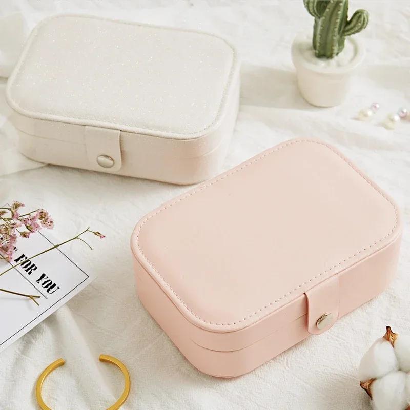 Jewelry Box Travel Comestic Jewelry Casket Organizer Makeup Lipstick Storage Box Beauty Container Necklace Birthday Gift