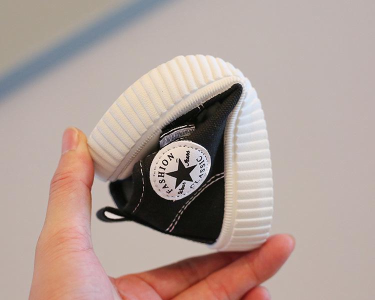 2025 Spring/Autumn Kids' High-Top Canvas Shoes - Non-slip Casual Sneakers for Boys & Girls