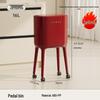High-End Wheeled Trash Can with Lid: No-Bend, Press To Open, Light Luxury Design for Kitchen & Living Room