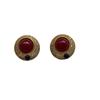 French Retro Unique Temperament, Light Luxury, Round Red Diamond-Encrusted Diamonds, Ring Earrings, Beautiful Gemstone Uniqueness