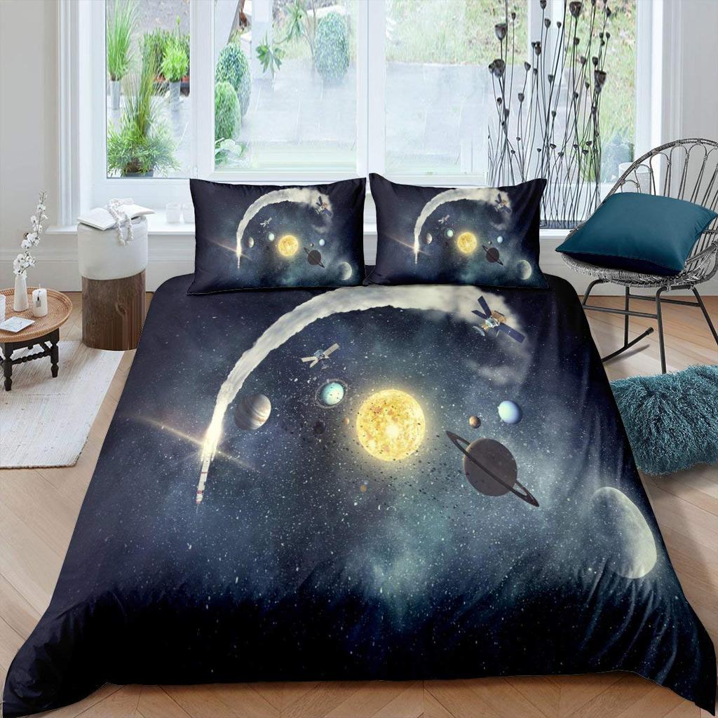 Galakse Planet Trykt Dynetrekk Univers Dekor Sengetøy Dynetrekk Solsystem Ytre Rom Tenåring Barn Gutter 3D Astronomi Tema