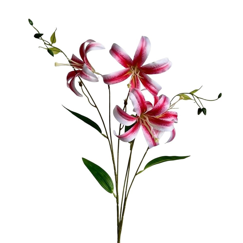4 Heads Artificial Lilis DIY Flower Floral Arrangement Simulation Flowers Multicolor Realistic Wedding Bouquet Home Decoration