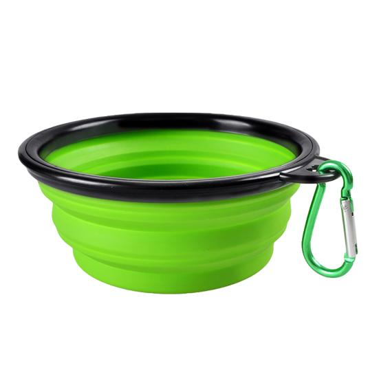 2 In 1 Portable Travel Collapsible Pet Dog Bowl Water Food Feeding Cup Container