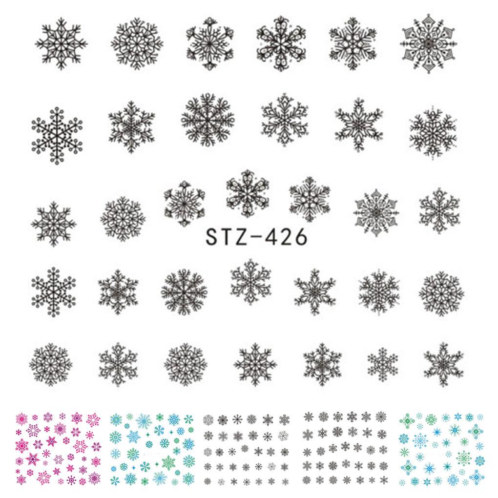Weihnachten Schneeflocken Aufkleber Blumenwickel Kunst Abziehbilder Tattoos Party Maniküre Werkzeug