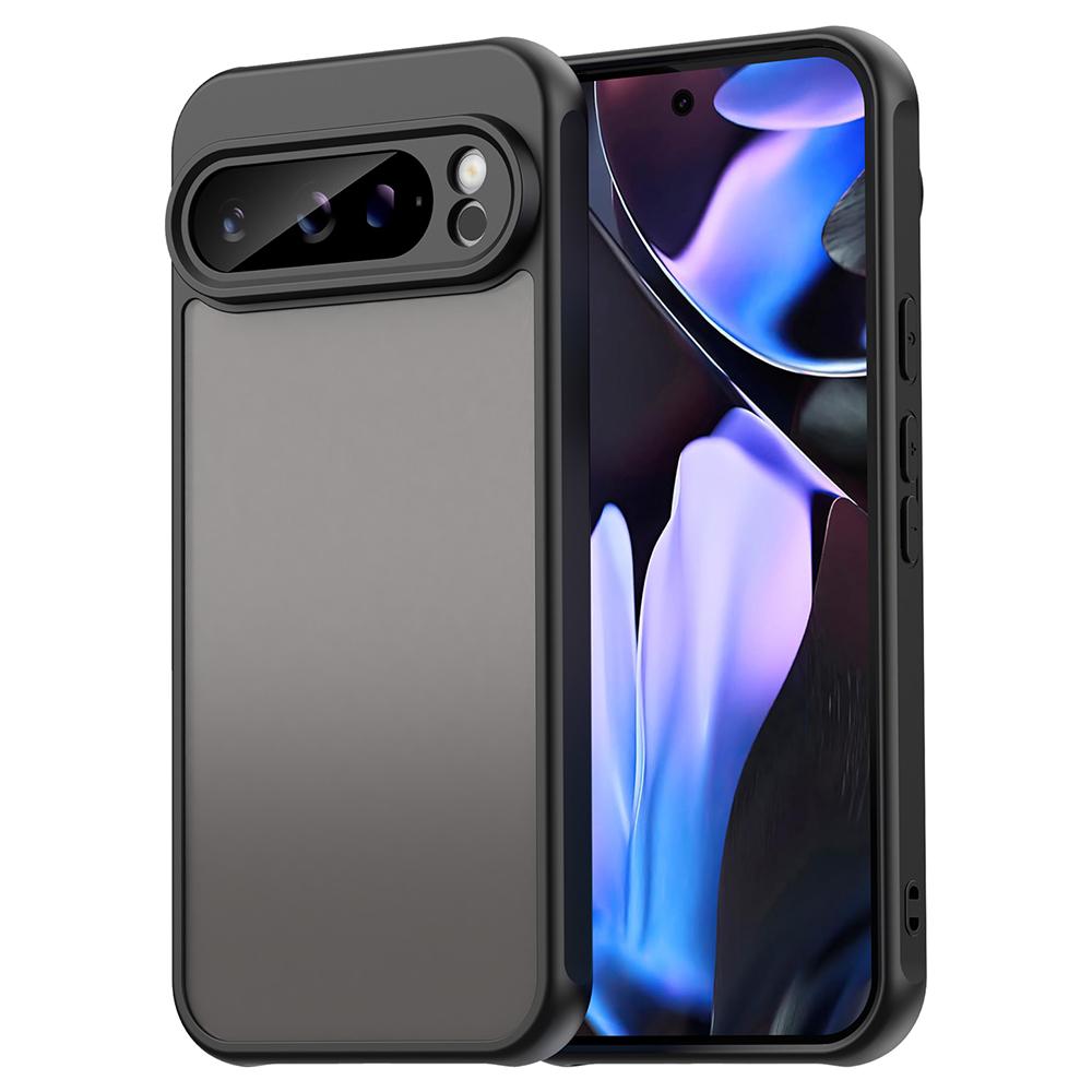 For Google Pixel 9 Pro XL Case Drop Proof Airbags Frosted Translucent PC + TPU Phone Back Cover