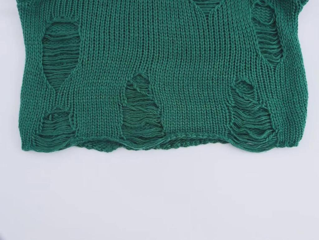 Pulover Tricotat Ajurat Lejer cu Mâneci Lungi pentru Femei ZA - Bluză Ușoară și Elegantă pentru Protecție Solară