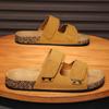 Men's Spring and Summer Low Board Rubber Sole Sandals Cork Outdoor Beach Wear One-Flip Fashion Personality Casual Shoes