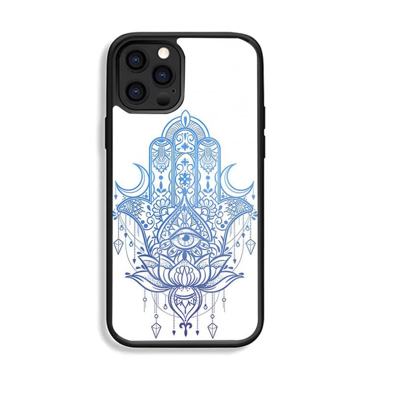 Hamsa Hand of Fatim Phone Case Silicone PC+TPU for Iphone 6S 7 8 Plus X Xs Max XR 11 12 13 Mini Pro Shockproof Hard Cover Shell