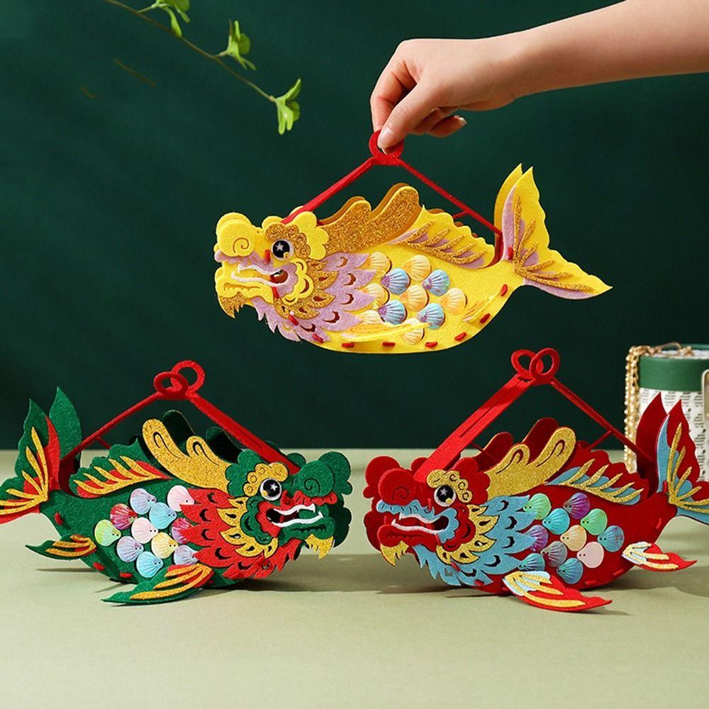 Non-Woven Fabric Dragon Boat Festival Fish Lantern Chinese Style Fish Shape Storage Basket DIY