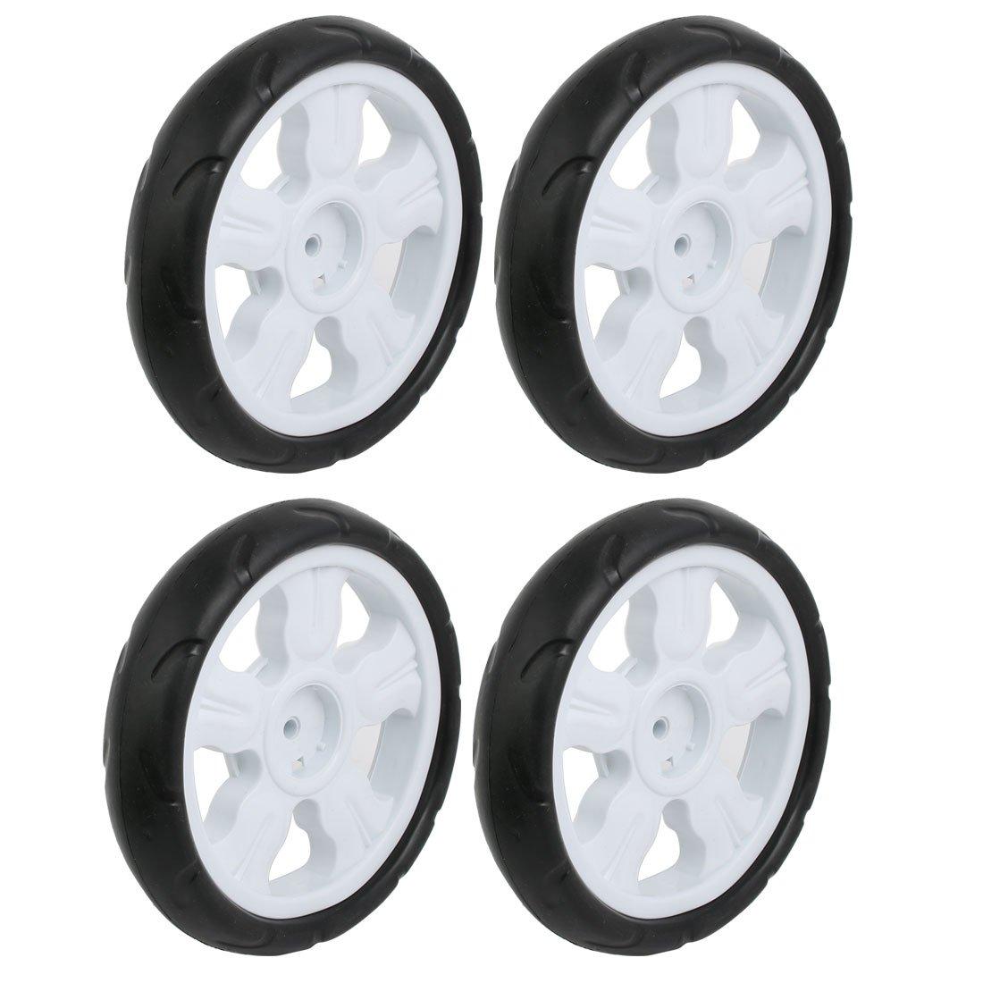 

uxcell Wheel Plastic Black Tire 190mm Diameter 8x25mm Pack of 4