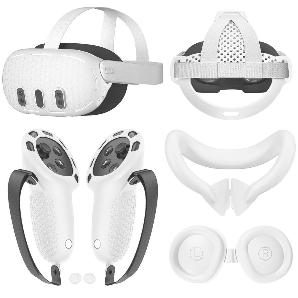 For Meta Quest 3 Accesories VR Protective Cover Case VR Headset Head Face Cover Lens Cover Controller Grips For Oculus Quest 3