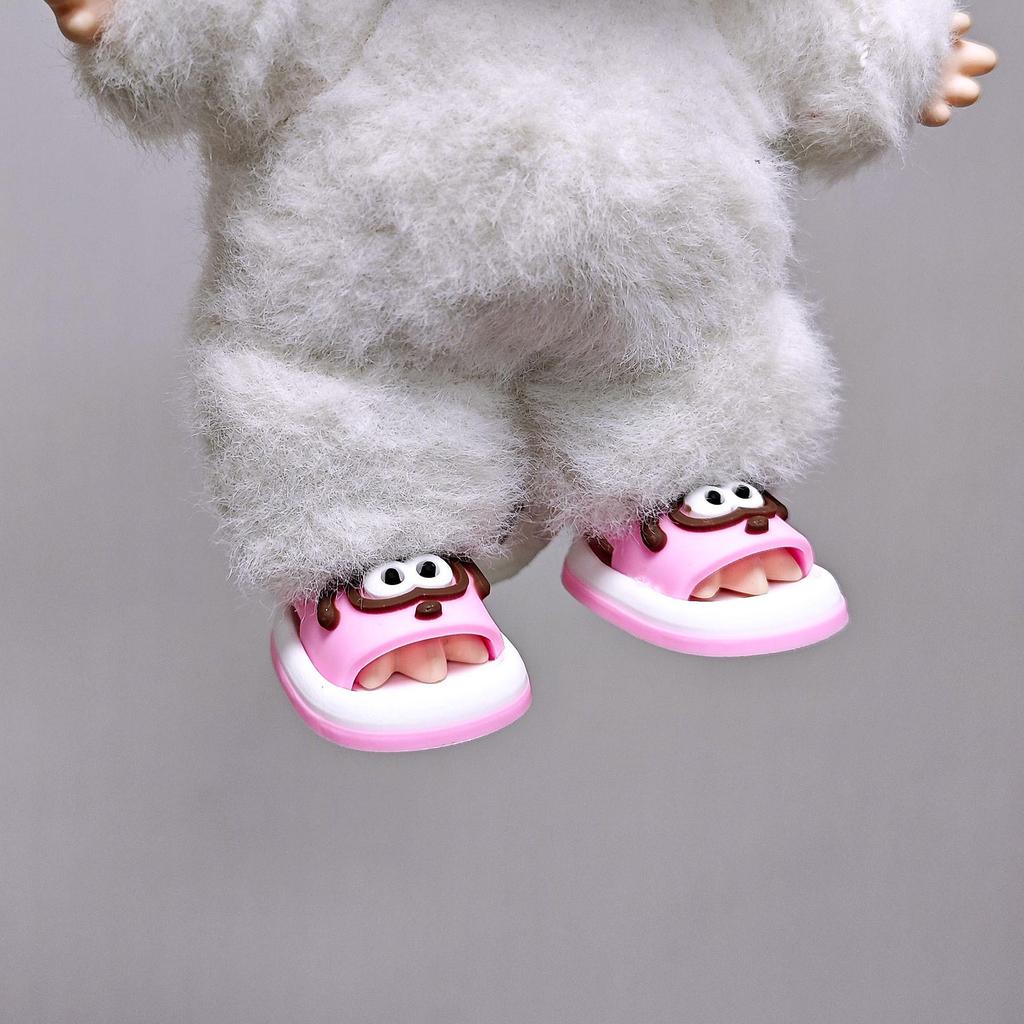 Macaron Labubu Rain Boots 17CM - 1st, 2nd, 3rd Gen Shoes Sit Sit Party, Universal Pink & Yellow