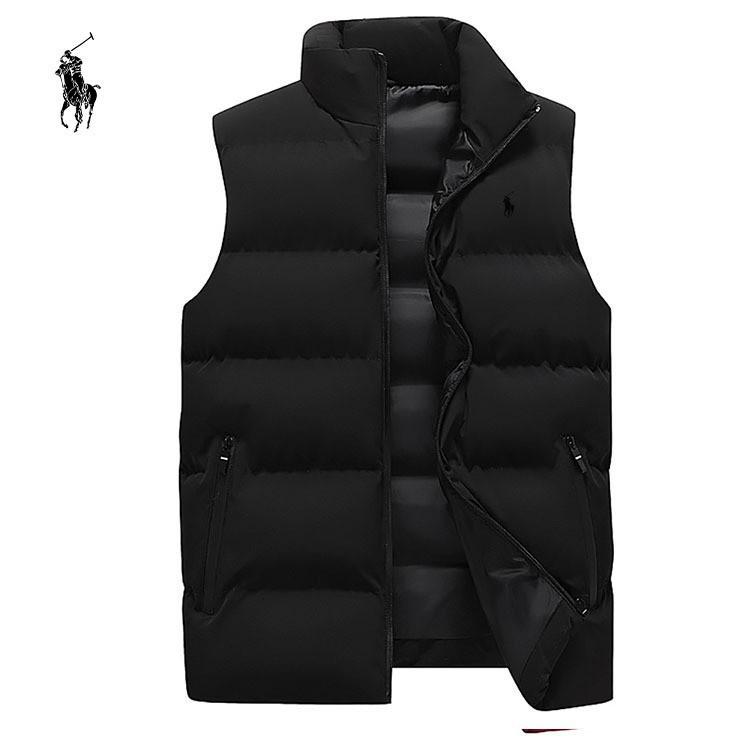 

Чоловіча вітрозахисна бавовняна жилетка з коміром-стійкою - Тепла, з оксамитовою підкладкою, Повсякденний стиль Гонконгу для Осені/Зими 2XL