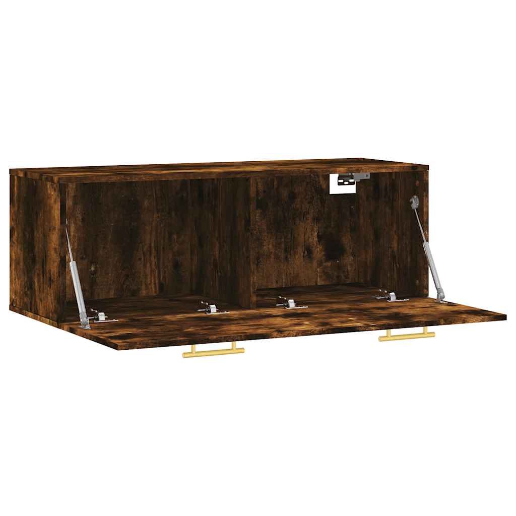 Wall Cabinet Smoked Oak 100 x 36.5 x 35 cm Wood Based Material