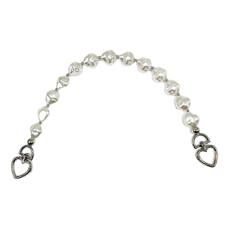Bag Strap Extender Short Imitation Pearl Purse Chain Strap Replacement for Shoulder Crossbody Bag