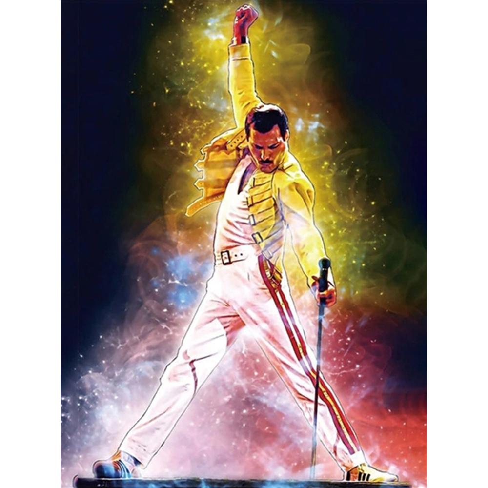 Freddie Mercury Klasické 5D DIY Diamantové Malování Umění Kapela Queen Zpěvák Portrét Výšivka Křížkový Steh Plné Kamínky Domácí Dekorace