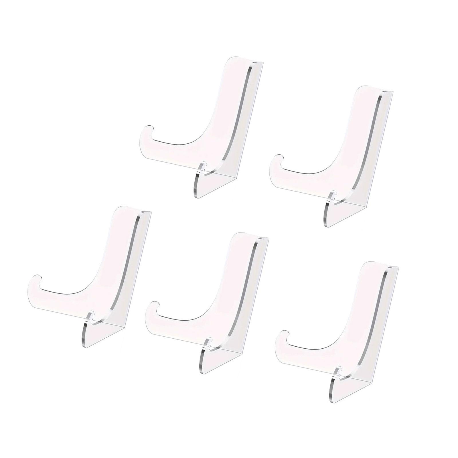 

Упаковка из 5 акриловых подставок для пластин, прозрачный держатель для мольберта для карточек, книг, фоторамок, картинок, журналов, компакт-дисков и телефонов S