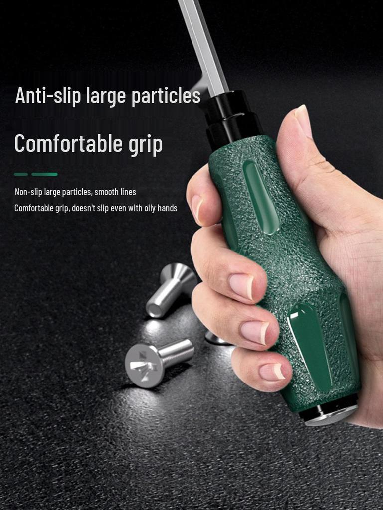 High-Hardness Chrome Vanadium Steel Through-Tang Slotted & Phillips Screwdriver - Hammer-Friendly Hand Tool.