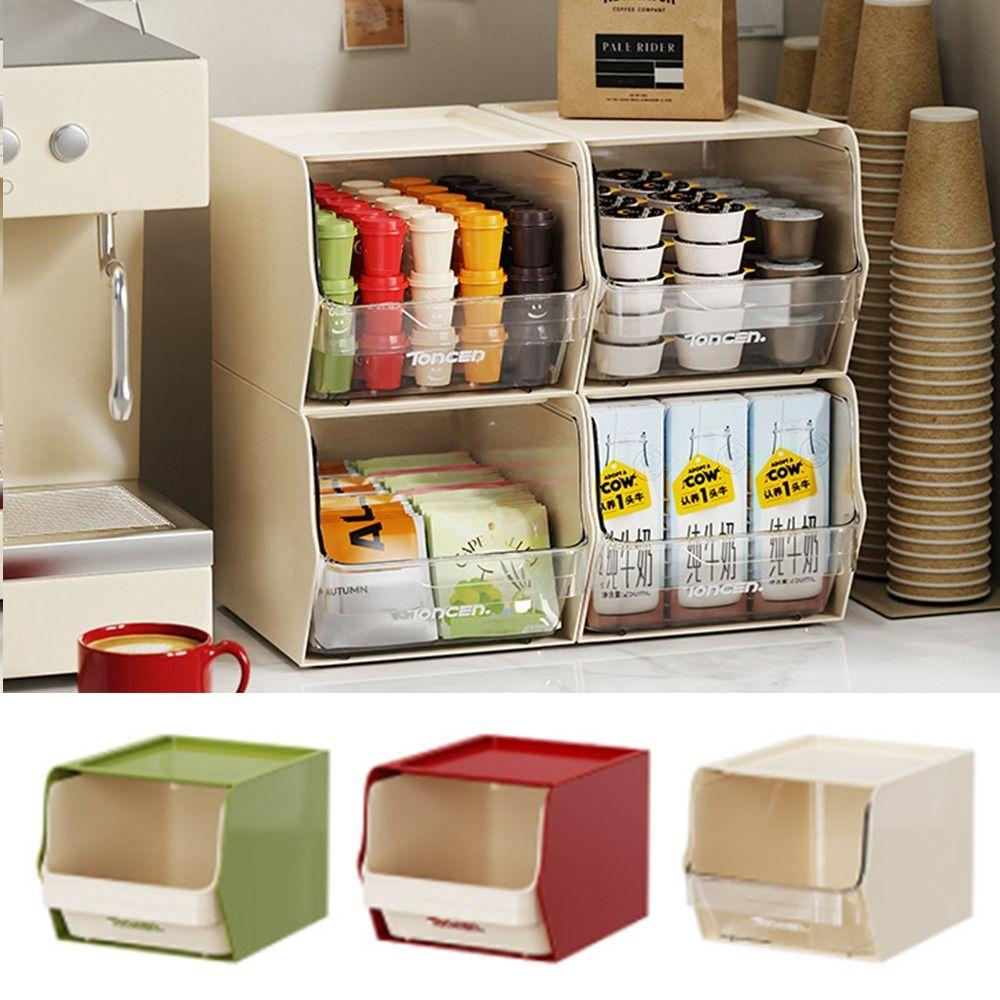 Stackable Tea Bag Storage Case Wall-Mounted Instant Coffee Rack Creative Snack Rack  Pantry