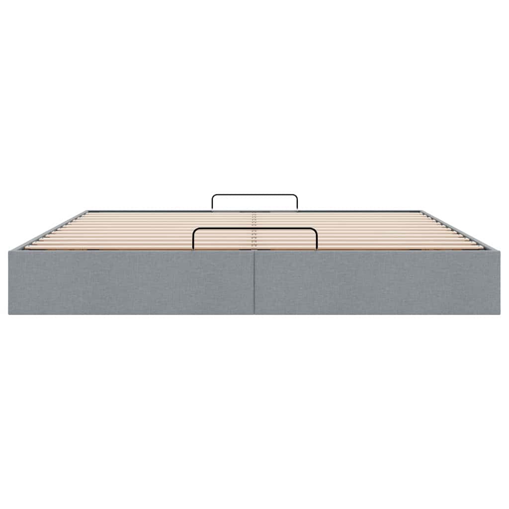 Ottoman Bed without Mattress Light Grey 180x200 cm Fabric