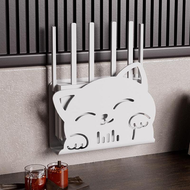 1 шт Настенная беспроводная полка для Wi-Fi роутера коробка для хранения форма кошки пластиковый органайзер коробка-держатель для кабелей и проводов белый 719₽