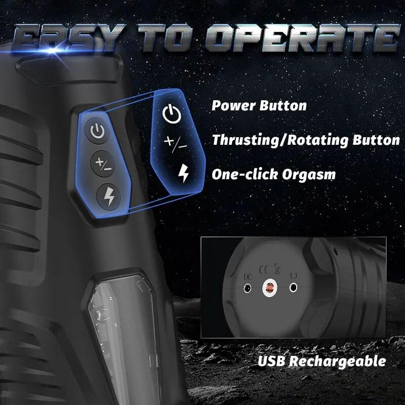 Automatic Male Masturbator Men's Sex Toy 7 Telescopic and Rotating Modes Penis Stimulation of Vulva and Vagina Blowing Penis Time-lapse Exercise