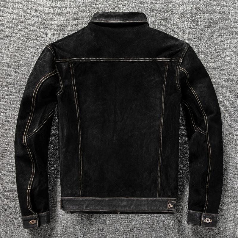 Men's PU Leather Jacket Slim Fashion Lapel Leather Jacket Short Spring and Autumn Coat