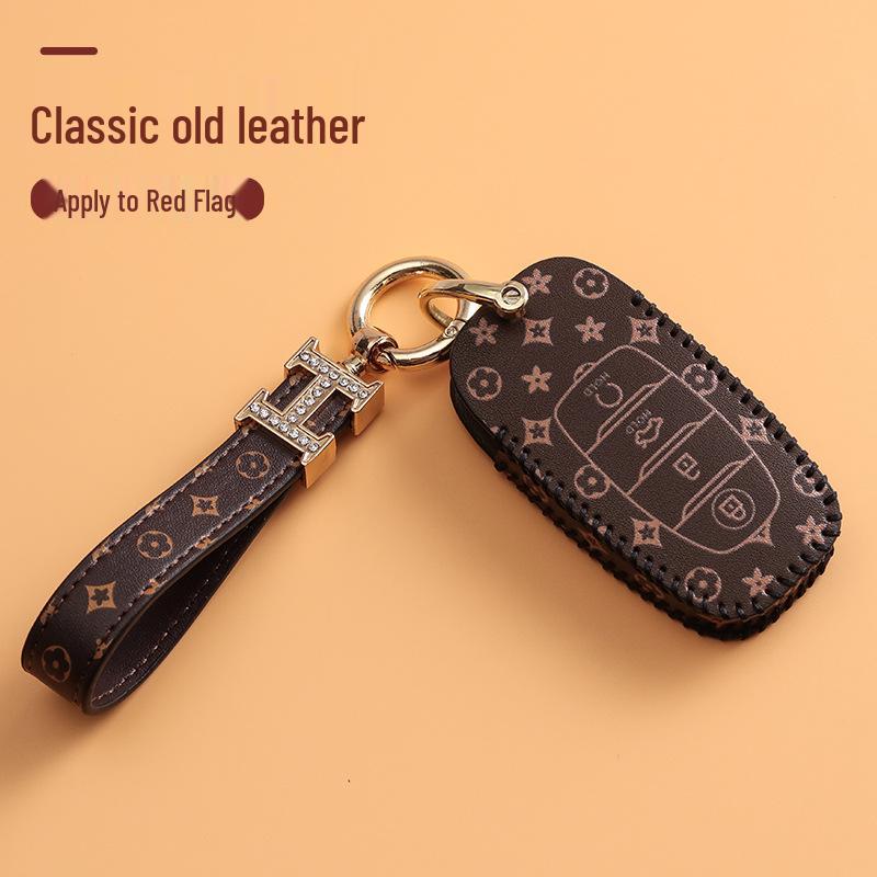 Key Case for 20 Hongqi Models: H5, H7, HS5, HS7 - Car Remote Control Cover with Female Buckle
