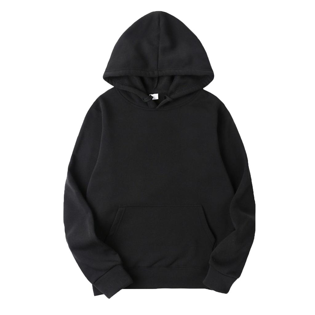 Mens Casual Hooded Sweatshirt Long Sleeve Pullover with Drawstring Hood Kangaroo Pocket Solid Color Streetwear