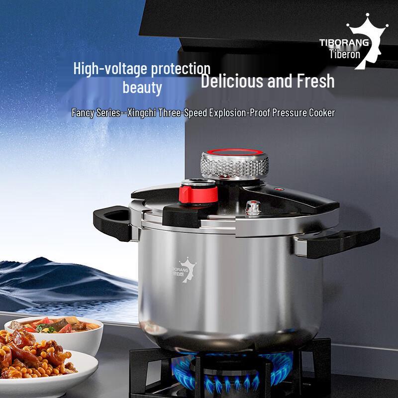

TIBORANG Silver 8L 24cm Safety Pressure Cooker