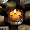 Fashion Candle Holder Cup Vertical Striped Glass Fragrance Candle Vessel For Romantic Candlelight Dinner Home Decoration