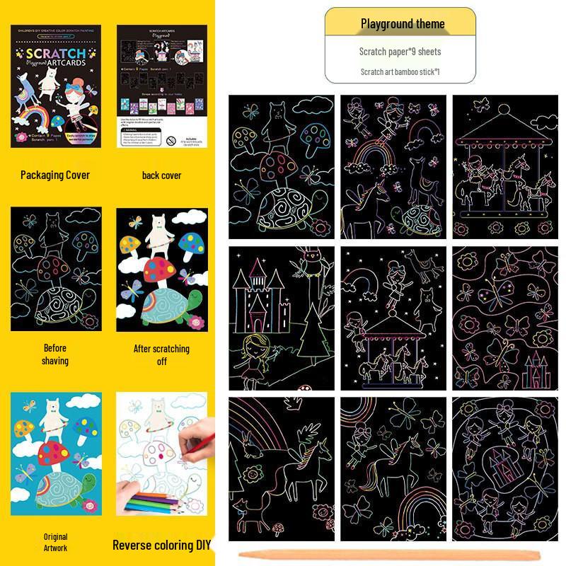 Children's Scratch Art Fun Creative DIY Doodle Painting Book - Perfect Gift for Kids