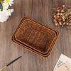 Plastic Rattan Food Plate Rectangle Fruit Tray New Bread Basket  Breakfast Cake Snack