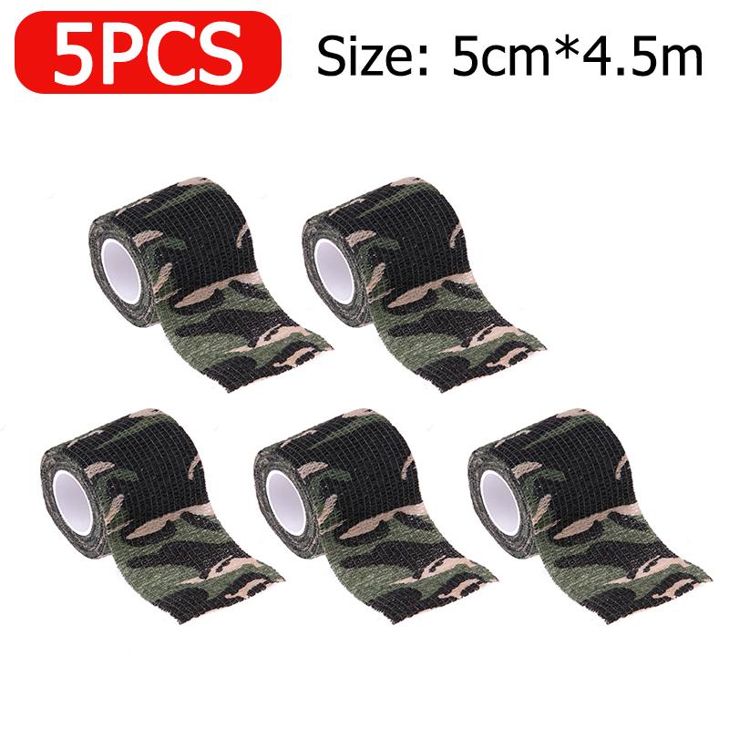 5-20pcs Outdoor Hunting Camouflage Blind Tape Self-adhesive Elastic Bandage Waterproof Wraps Tactical Non-woven Protective